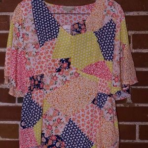 Spring Patch Work Blouse